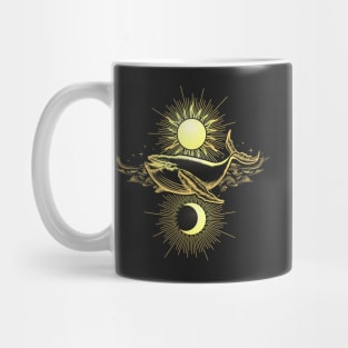 Hand Drawn Sun and Moon and Whale Mug